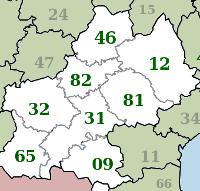 Massif Central map