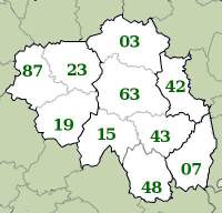 Massif Central map